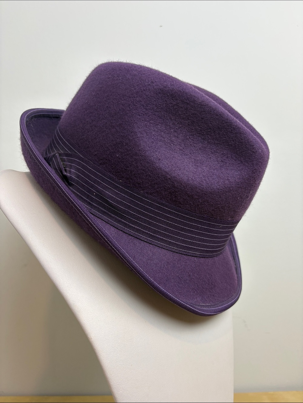 Di Firenze Plum Purple 100% Wool Fedora Hat